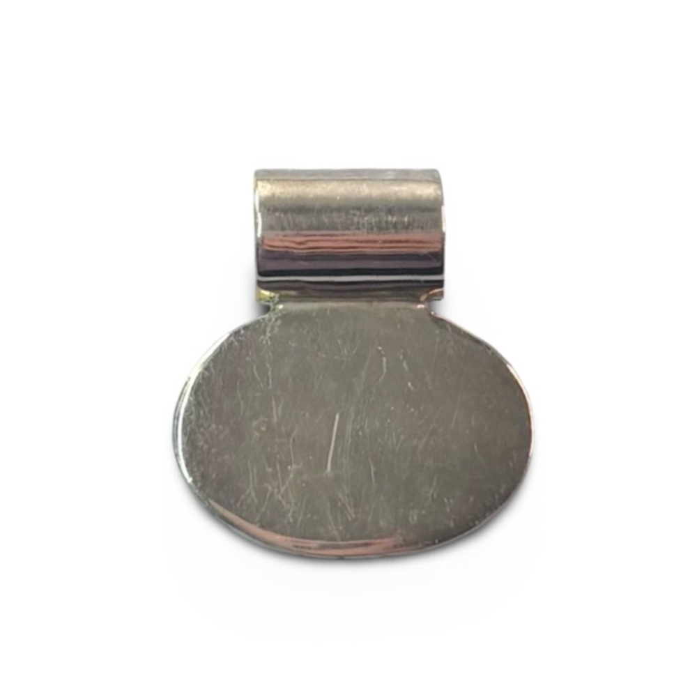 Vintage Sterling Silver Oval Slide Engrave-able Necklace Pendant [925 - 6 grams]